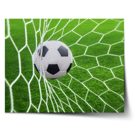 Plagát Futbalová lopta v bráne - 90x60 cm