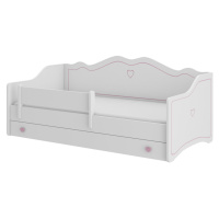 Expedo Detská posteľ MEKA B  + matrac, 80x160, biela/ružová