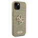 Guess Perforated 4G Glitter Metal Logo Kryt pre iPhone 13, Zlatý