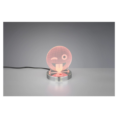 Stolná LED lampa na písací stôl Smiley chróm 1-ramenná 3,2 W Reality