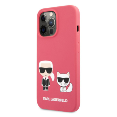 Silikónové puzdro Karl Lagerfeld na Apple iPhone 13 Pro KLHCP13LSSKCP Karl and Choupette Liquid 