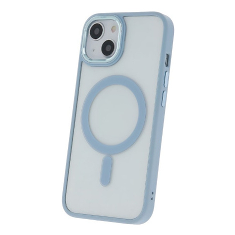 Silikónové puzdro na Apple iPhone 15 Plus Satin Clear Mag modré