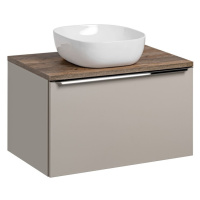 Závesná skrinka Santa Fe s doskou a umývadlom 80 cm taupe/dub santa fe vintage