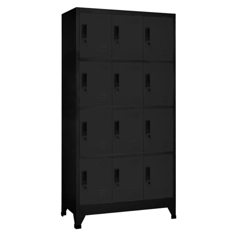 vidaXL Uzamykacia skriňa čierna 90x45x180 cm oceľová