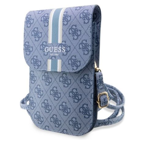 Guess PU 4G Printed Stripes Phone Bag Blue