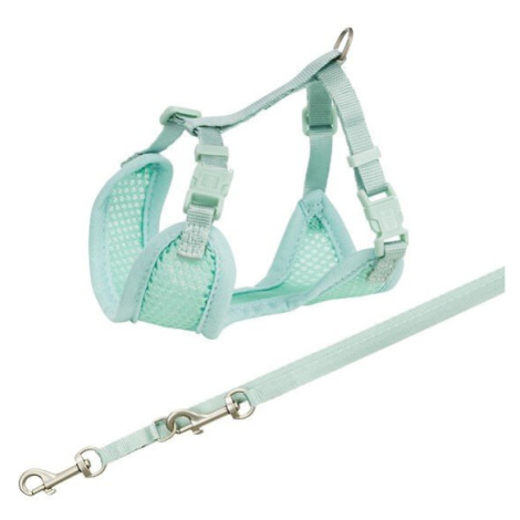 Trixie Junior puppy soft harness with leash, S–M: 26–34 cm/10 mm, 2.00 m, mint