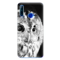 Odolné silikónové puzdro iSaprio - BW Owl - Huawei Honor 20 Lite