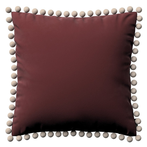 Dekoria Viera s brmbolcami, Bordeaux, 45 x 45 cm, Velvet, 704-26