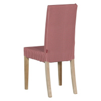 Dekoria Návlek na stoličku Harry (krátky), červeno-biele malé káro, návlek na stoličku Harry krá