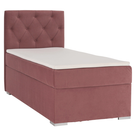 Boxspringová posteľ, jednolôžko, staroružová, 90x200, ľavá, ESHLY Tempo Kondela