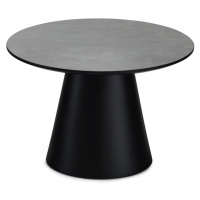 Konferenčný stolík v tmavosivej a čiernej farbe s doskou v dekore mramoru ø 60 cm Tango – Furnho