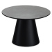 Konferenčný stolík v tmavosivej a čiernej farbe s doskou v dekore mramoru ø 60 cm Tango – Furnho