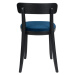 Súprava 2 čiernych jedálenských stoličiek s modrým sedákom Dutchbone Brandon