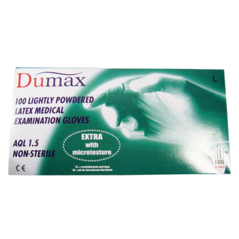 Rukavice DUMAX latexové nesterilné L 100ks púder