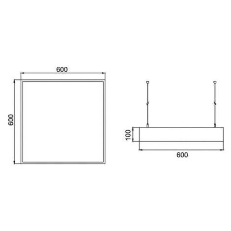 BRUMBERG LED závesné svietidlo Biro Square on/off, čierne, 3000K