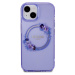 Guess PC/TPU Flowers Ring Glossy Logo MagSafe Zadný Kryt pre iPhone 15 Purple