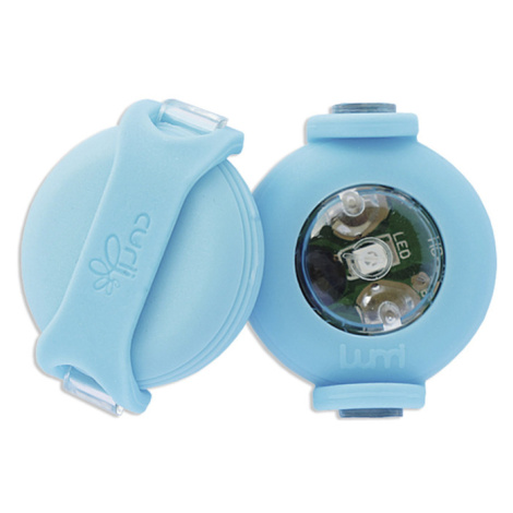 CURLI Luumi LED bezpečnostné svetielko na obojok modré 2 ks