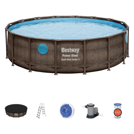 Bazén rámový s filtráciou rattan/doska 4,88x1,22 m 56725 Bestway