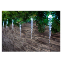 Reťaz MagicHome Vianoce Icicle, 12 LED studená biela, 12 cencúľov, 3xAA, IP44, exteriér, osvetle