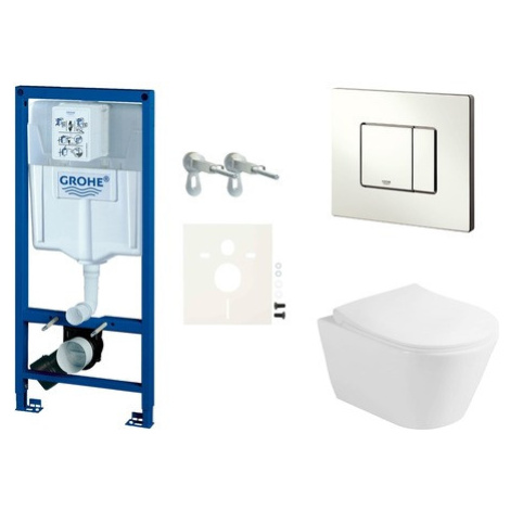 Cenovo zvýhodnený závesný WC set Grohe do ľahkých stien / predstenová montáž + WC Glacera Ava SI