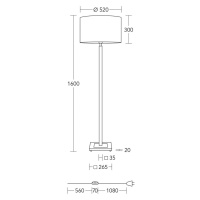 HerzBlut stojacia lampa Titos, drevo, biela, výška 160 cm, E27