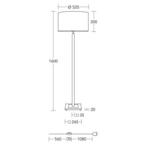 HerzBlut stojacia lampa Titos, drevo, biela, výška 160 cm, E27