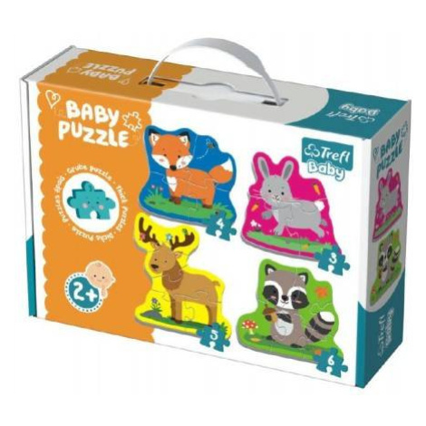 Puzzle baby Zvieratká v lese 4ks v krabici 27x19x6cm 24m+