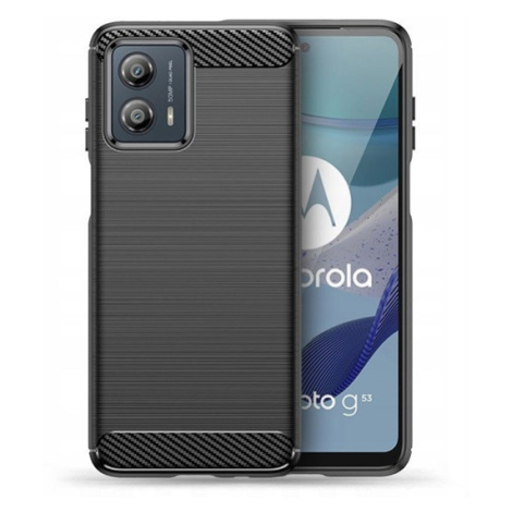 Motorola Moto G53, silikónové puzdro, stredne odolné proti nárazu, brúsené, karbónový vzor, čier