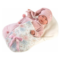 Llorens 84450 NEW BORN - realistická bábika bábätko so zvukom a mäkkým látkovým telom 44cm
