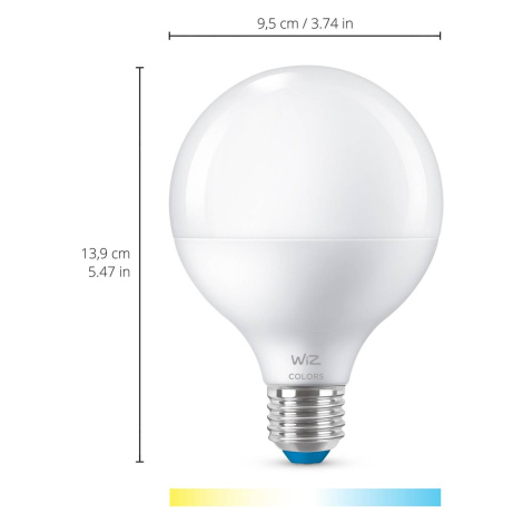 WiZ G95 LED žiarovka E27 11 W globe matná CCT