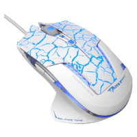 Myš drôtová USB, E-blue Mazer Pro, bielo-modrá, optická, 2500DPI