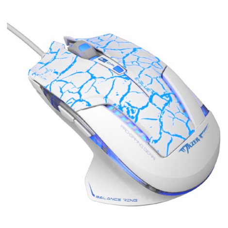 Myš drôtová USB, E-blue Mazer Pro, bielo-modrá, optická, 2500DPI