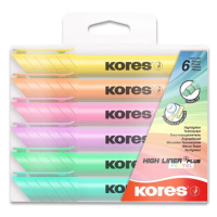 Zvýrazňovač Kores High Liner Pastel - 6 farieb