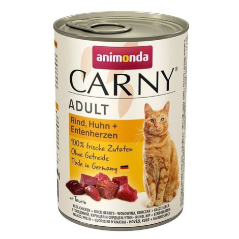 Animonda Carny Cat Hovädzie / Kurča / Kačacie srdce - 400g