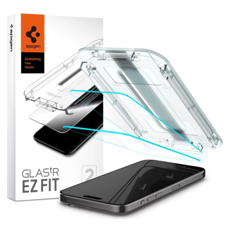 Ochranné sklo Spigen Glass tR EZ Fit 2 Pack, transparency - iPhone 15 Pro (AGL06892)