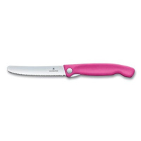 Victorinox skladací desiatový nôž Swiss Classic, ružový, vlnité ostrie 11 cm