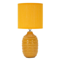 Keramická stolová lampa v horčicovej farbe s textilným tienidlom (výška  30,5 cm) Points – Mauro