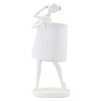 Biela stolová lampa s textilným tienidlom (výška 62,5 cm) Ballet – Mauro Ferretti