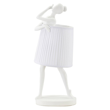 Biela stolová lampa s textilným tienidlom (výška 62,5 cm) Ballet – Mauro Ferretti