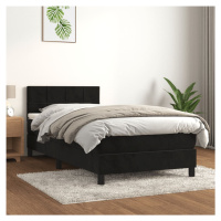 vidaXL Posteľný rám boxspring s matracom čierny 90x190 cm zamat