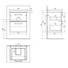 AQUALINE - VEGA umývadlová skrinka 51,5x60x43,8cm, 2x zásuvka, biela VG052