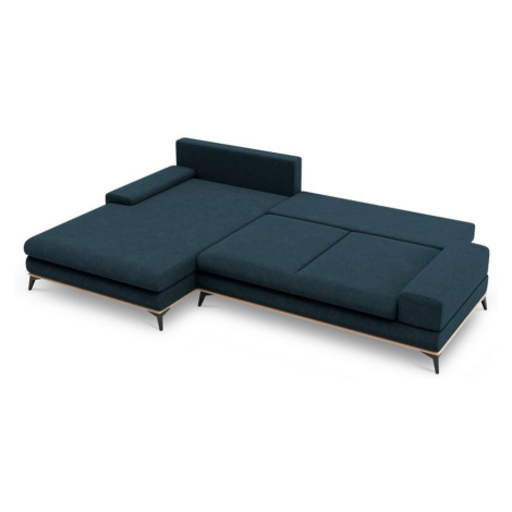 Petrolejovomodrá rozkladacia rohová pohovka Windsor & Co Sofas Planet, ľavý roh
