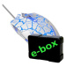 Myš drátová USB, E-blue Cobra, bielo-modrá, optická, 2500DPI, e-box