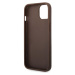 Guess PU 4G Metal Logo Zadný Kryt pre iPhone 15 Brown