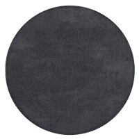 Tmavosivý umývateľný okrúhly koberec z recyklovaných vlákien 133x133 cm Fluffy – Flair Rugs