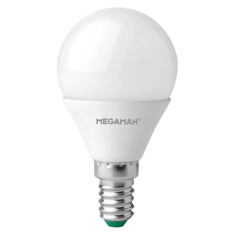 LED žiarovka E14 kvapka 4,9W, opál, teplá biela Megaman