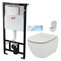 ALCADRAIN Alcadrain Sádromodul - predstenový inštalačný systém bez tlačidla + WC Ideal Standard 
