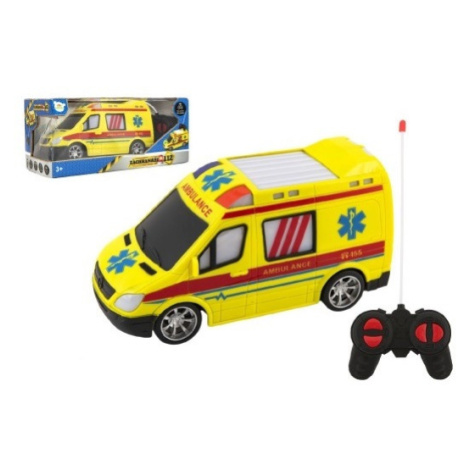 Auto RC ambulancia plast 20cm na diaľkové ovládanie na batérie so svetlom Teddies