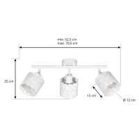 Stropné svietidlo Lindby Aralena, biele, 3 svetlá, kov