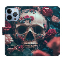 Flipové puzdro iSaprio - Skull in Roses 02 - iPhone 13 Pro